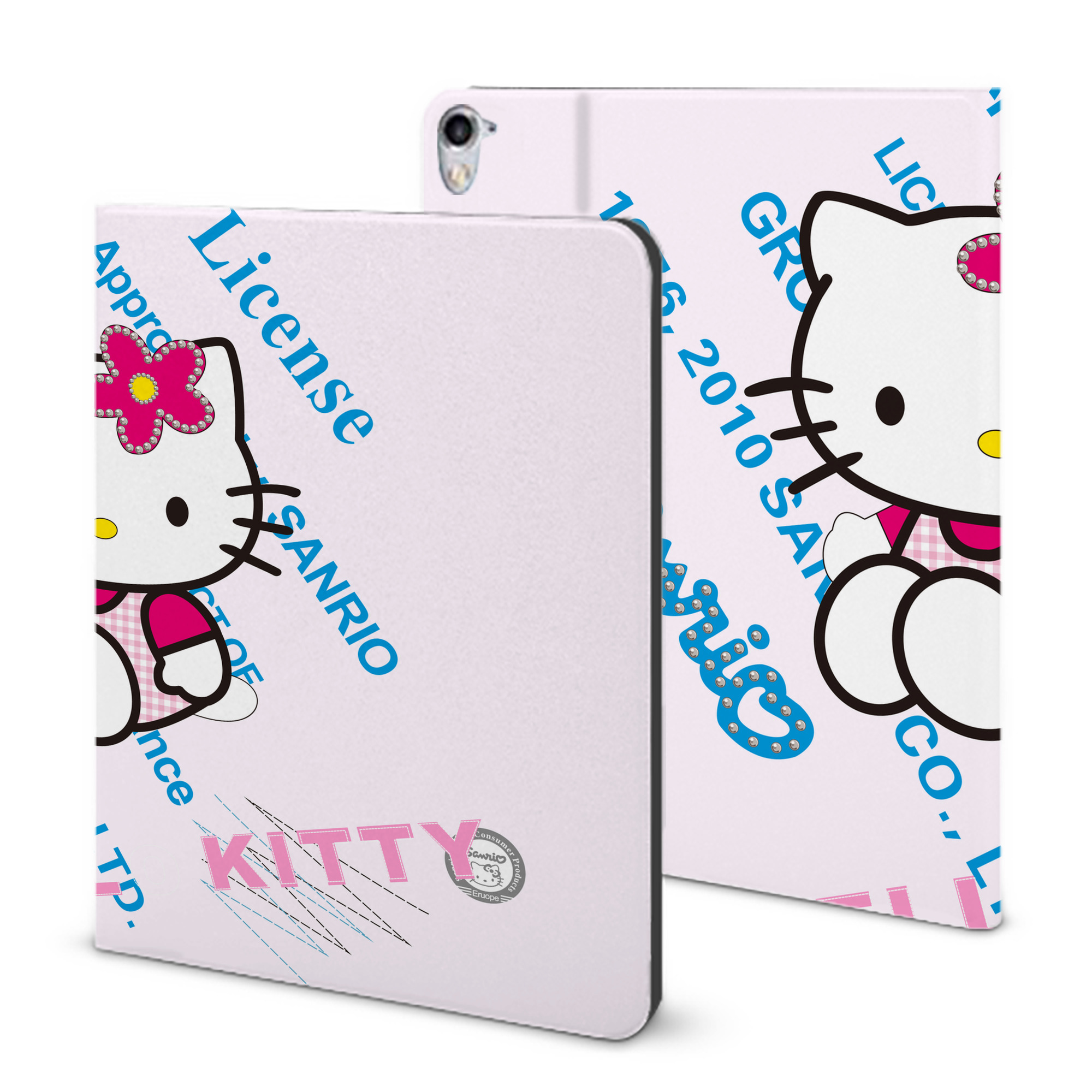 （画像用） Hello Kitty ハローキティ IPad ケース ブック型 PUレザー TPU 耐衝撃 軽量 薄型 ペン収納なし 全面保護 IPad 各モデル対応